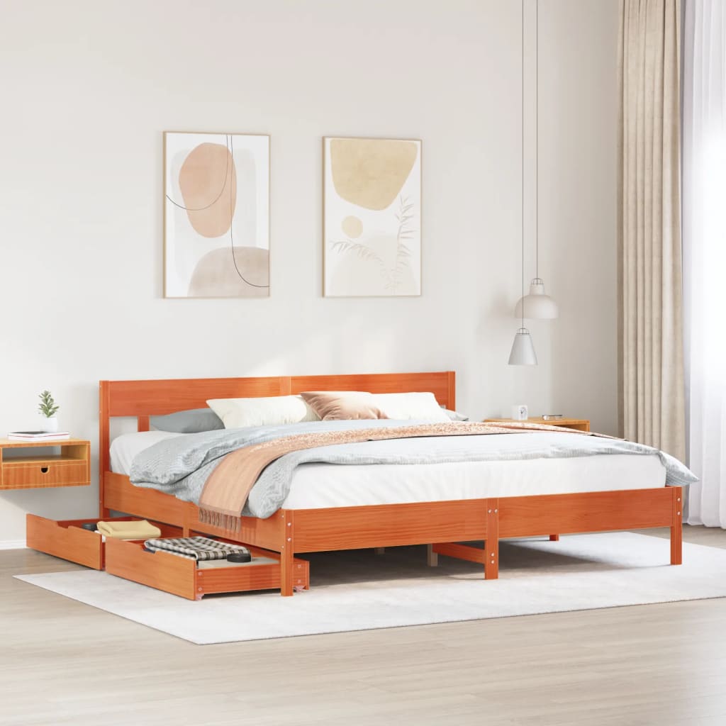 Bedframe Zonder Matras Massief Grenenhout