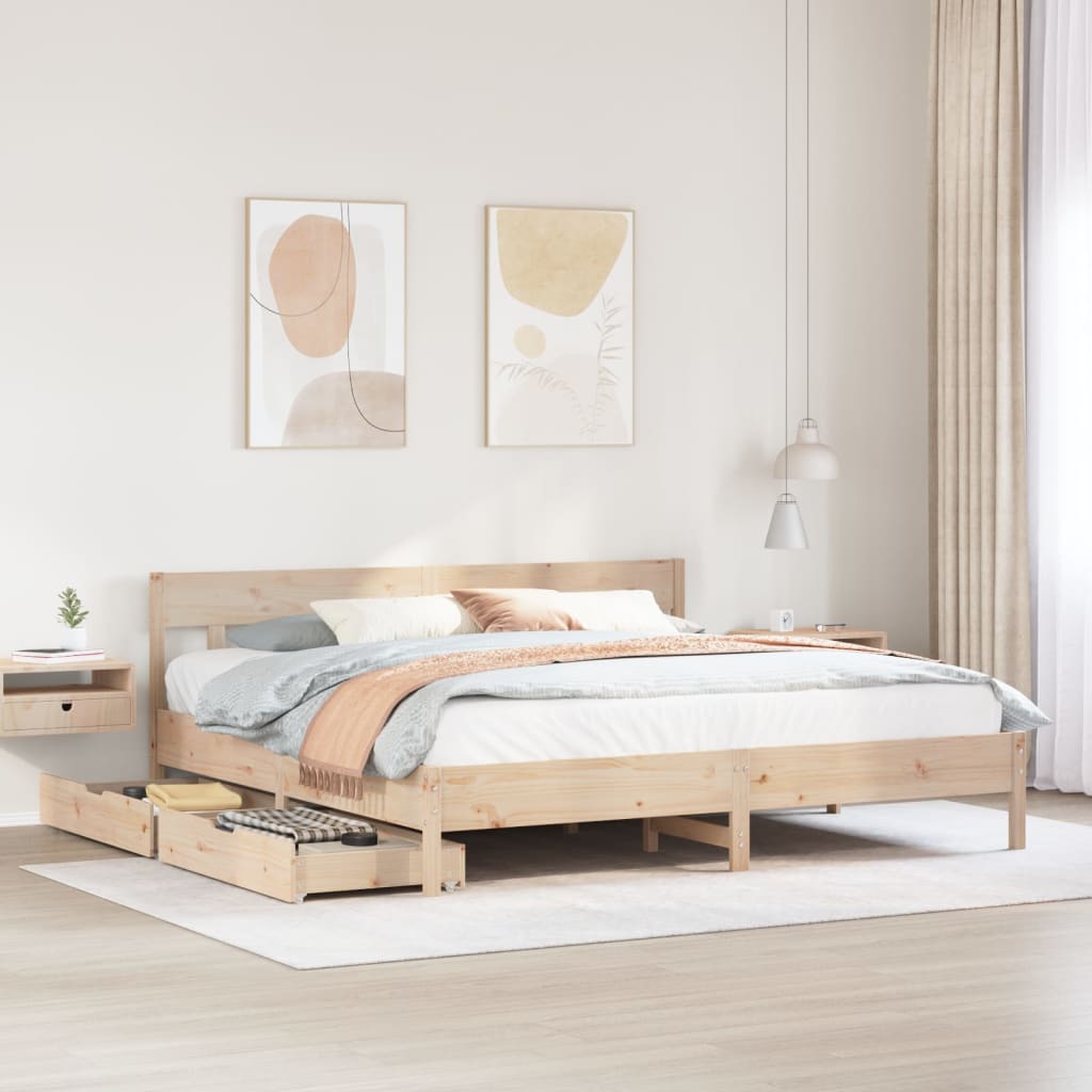 Bedframe Zonder Matras Massief Grenenhout