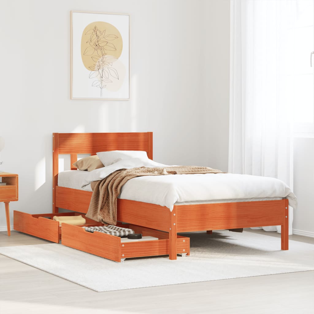 Bedframe Zonder Matras Massief Grenenhout