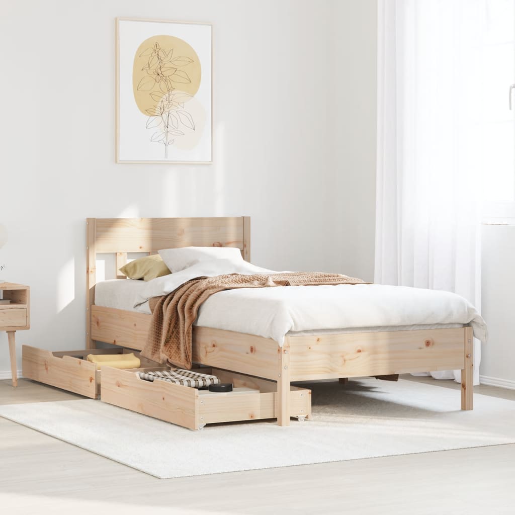 Bedframe Zonder Matras Massief Grenenhout