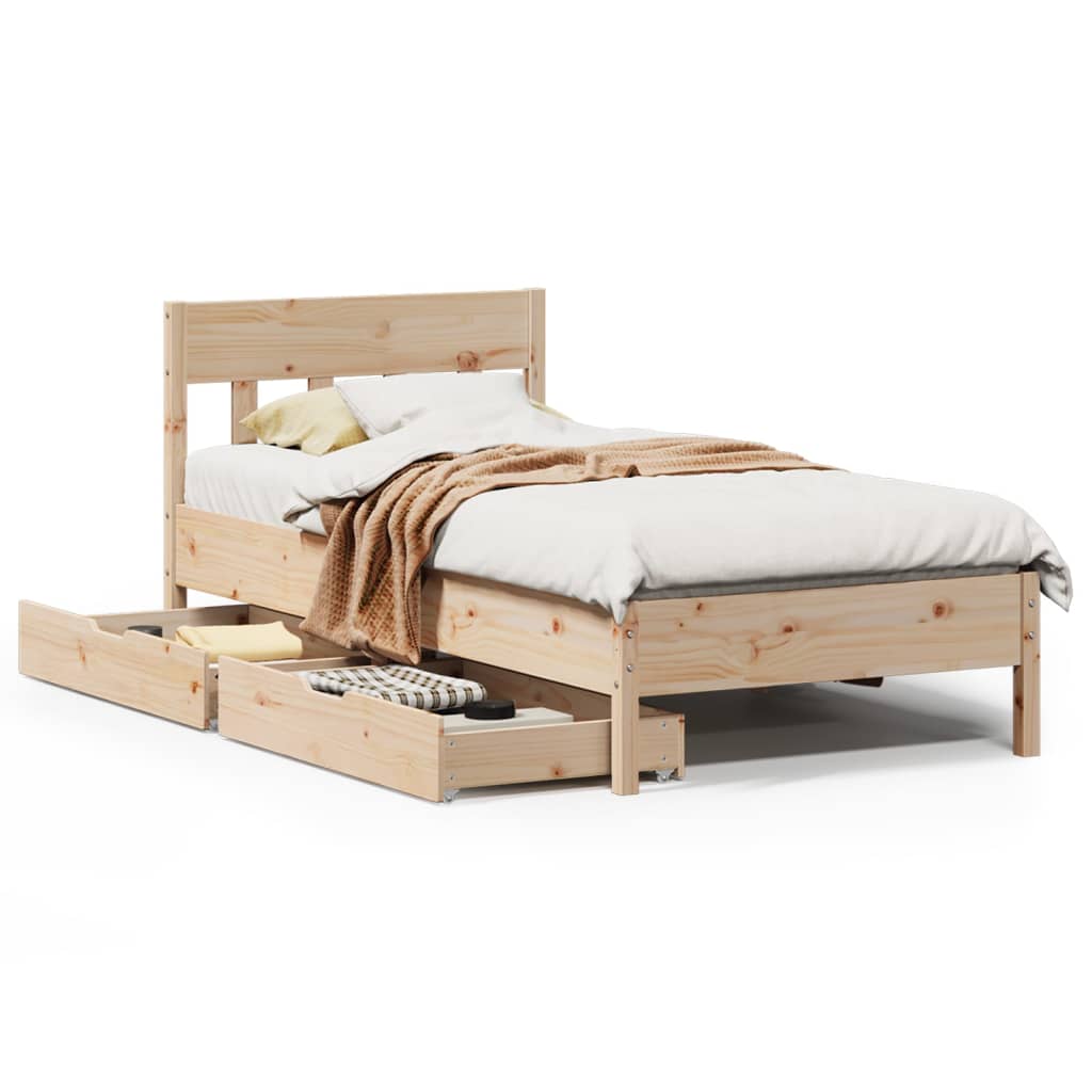 Bedframe Zonder Matras Massief Grenenhout