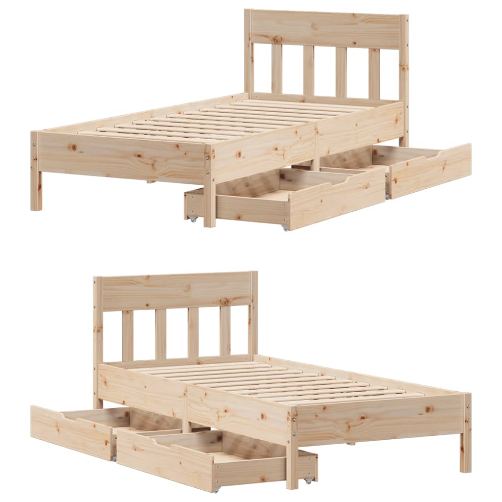 Bedframe Zonder Matras Massief Grenenhout