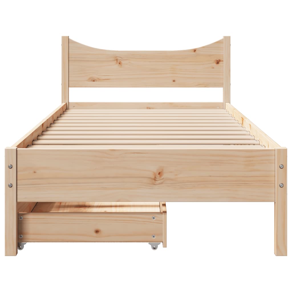 Bedframe Met Lades Massief Grenenhout