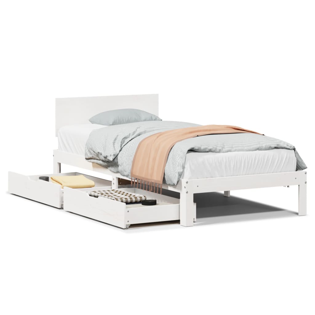 Bedframe Met Lades Massief Grenenhout