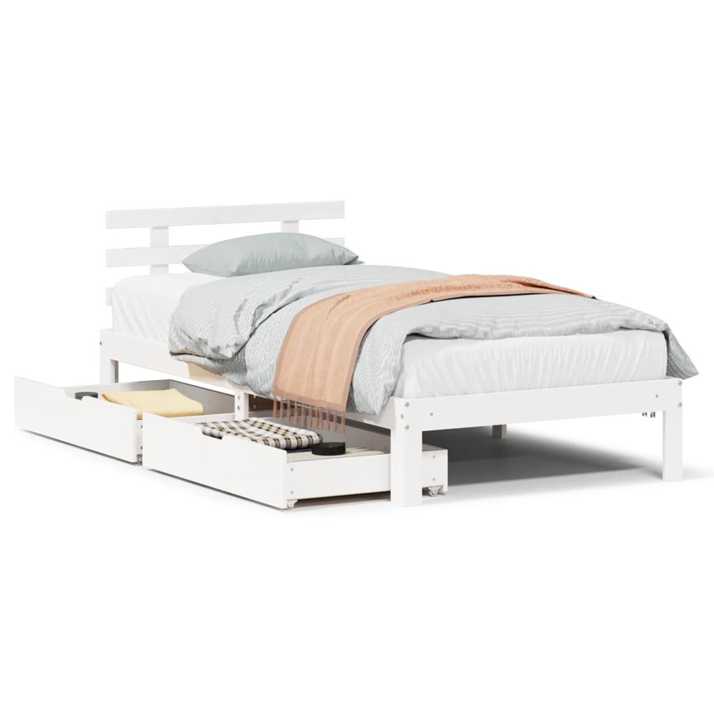 Bedframe Met Lades Massief Grenenhout