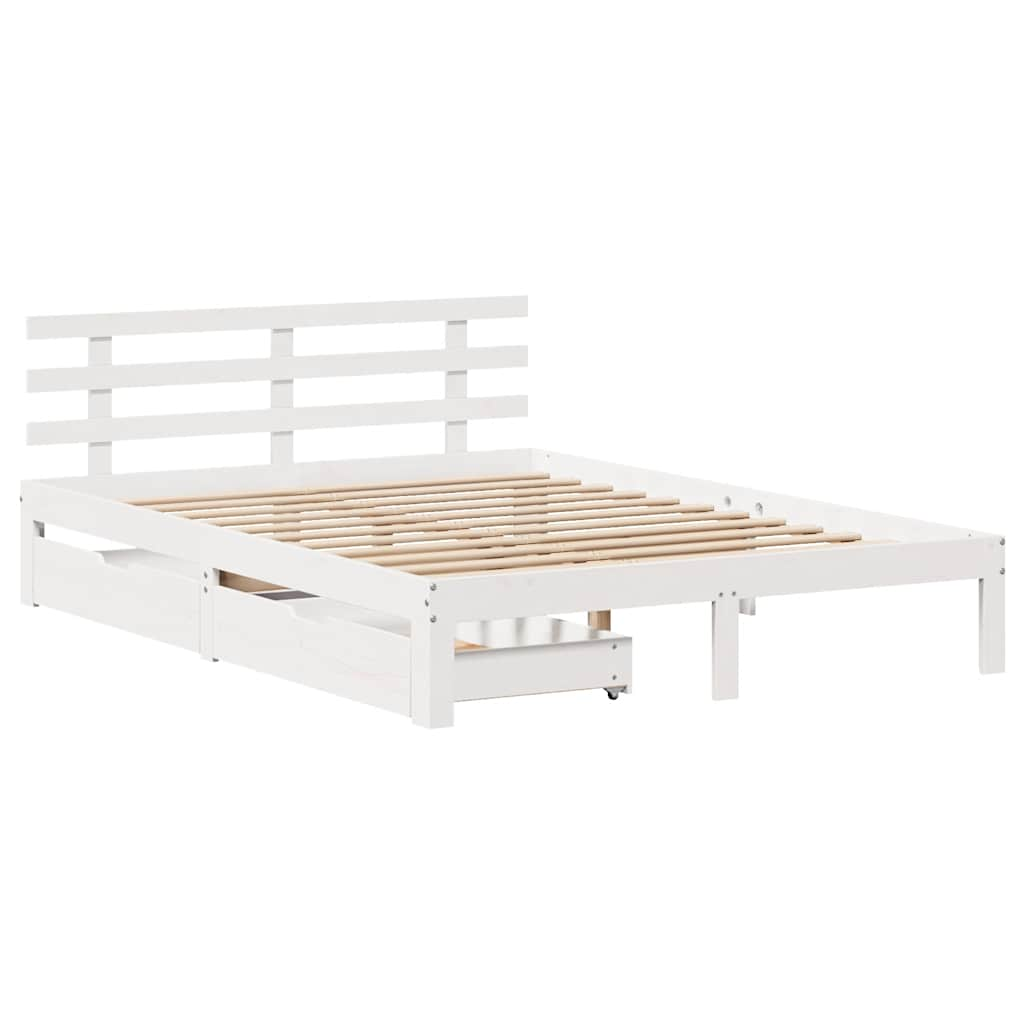 Bedframe Met Lades Massief Grenenhout