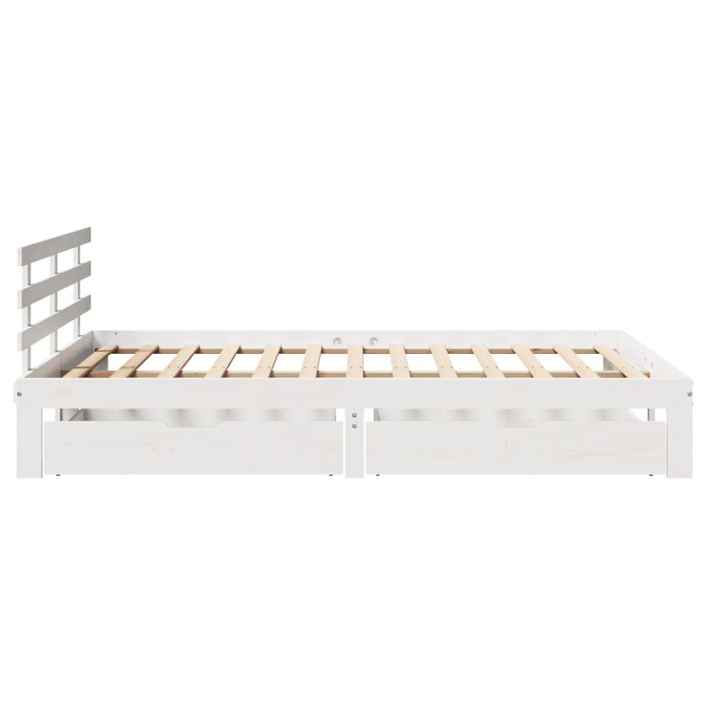 Bedframe Met Lades Massief Grenenhout