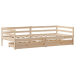 Slaapbank Met Lades 90X200 Cm Massief Grenenhout