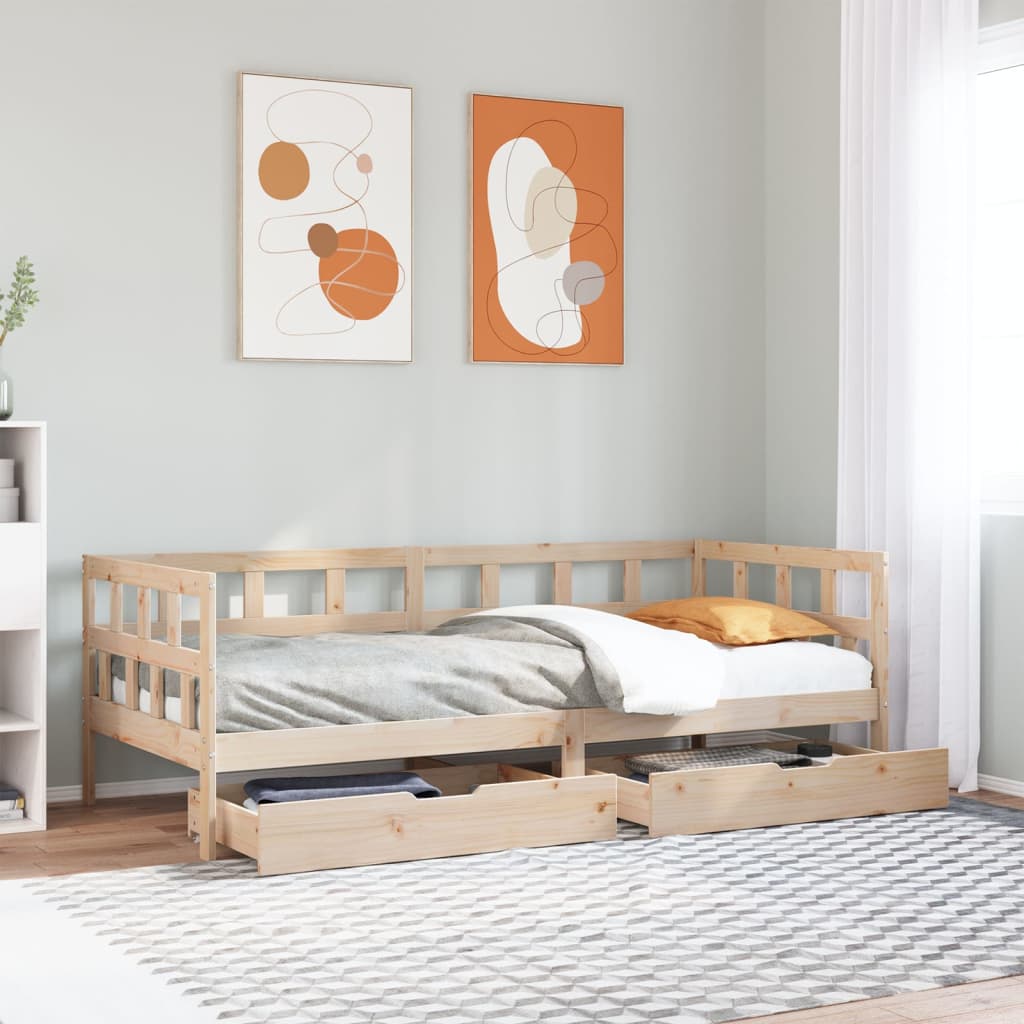 Slaapbank Met Lades Zonder Matras Hout