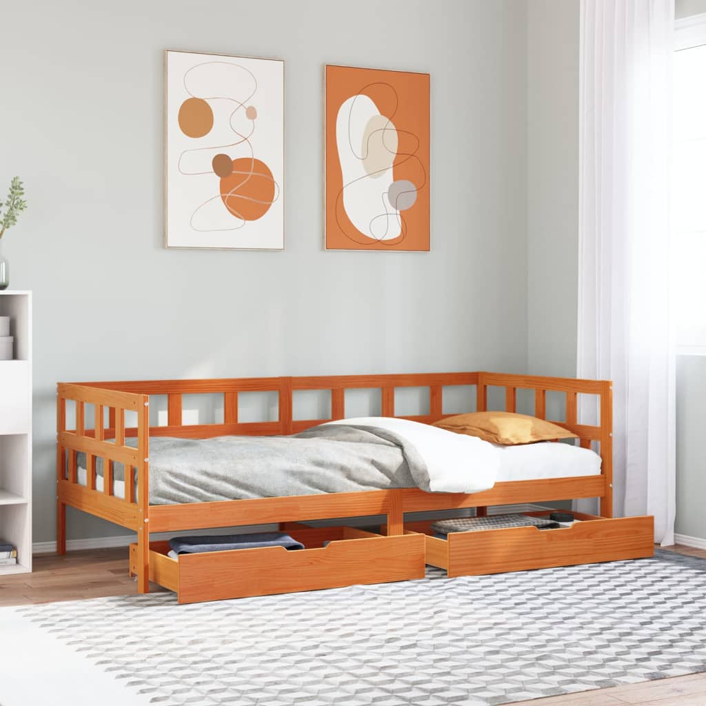 Slaapbank Met Lades Zonder Matras Hout