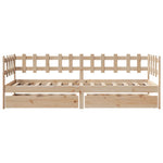 Slaapbank Met Lades 90X190 Cm Massief Grenenhout