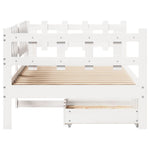 Slaapbank Met Lades 90X190 Cm Massief Grenenhout Wit