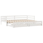 Slaapbank Met Onderschuifbed/Lades Zonder Matras 90X190 Cm Wit