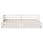 Slaapbank Met Onderschuifbed/Lades Zonder Matras 90X190 Cm Wit