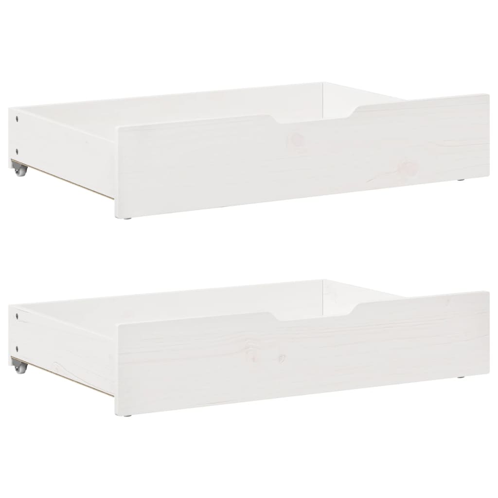 Slaapbank Met Onderschuifbed/Lades Zonder Matras 90X190 Cm Wit
