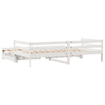 Slaapbank Met Onderschuifbed/Lades Zonder Matras 90X190 Cm Wit