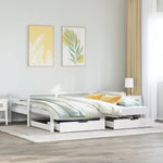 Slaapbank Met Onderschuifbed/Lades Zonder Matras 90X190 Cm Wit