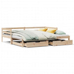Slaapbank Met Onderschuifbed En Lades Zonder Matras 80X200 Cm