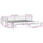 Slaapbank Met Onderschuifbed En Lades Zonder Matras 80X200 Cm