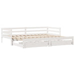 Slaapbank Met Onderschuifbed/Lades Zonder Matras 80X200 Cm Wit