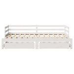 Slaapbank Met Onderschuifbed/Lades Zonder Matras 80X200 Cm Wit