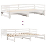 Slaapbank Met Onderschuifbed/Lades Zonder Matras 80X200 Cm Wit