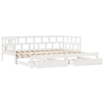 Slaapbank Met Onderschuifbed/Lades Zonder Matras 90X200 Cm Wit