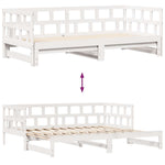 Slaapbank Met Onderschuifbed/Lades Zonder Matras 90X200 Cm Wit