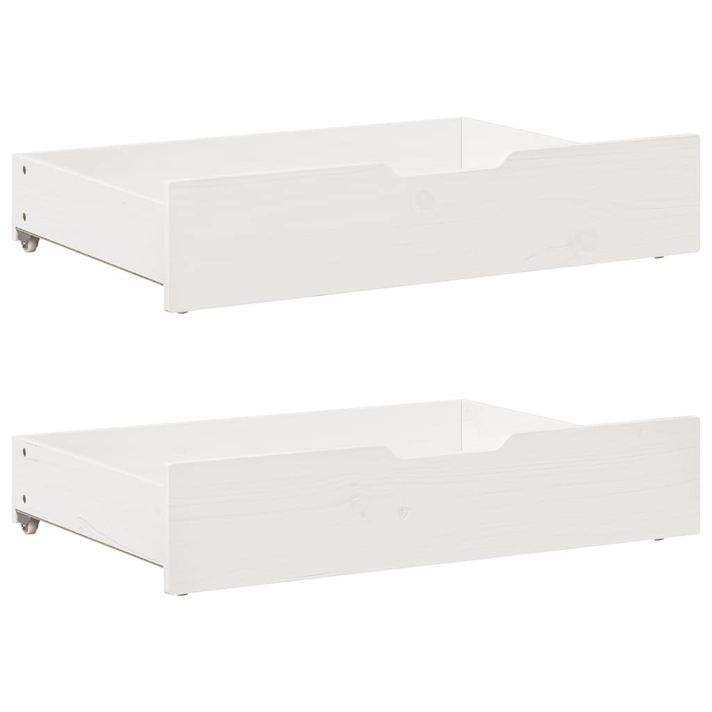 Slaapbank Met Onderschuifbed/Lades Zonder Matras 90X200 Cm Wit