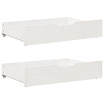 Slaapbank Met Onderschuifbed/Lades Zonder Matras 90X200 Cm Wit