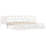 Slaapbank Met Onderschuifbed/Lades Zonder Matras 90X200 Cm Wit