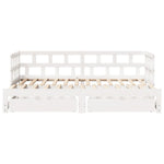 Slaapbank Met Onderschuifbed/Lades Zonder Matras 90X200 Cm Wit