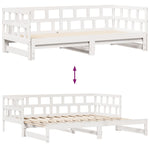 Slaapbank Met Onderschuifbed/Lades Zonder Matras 90X200 Cm Wit