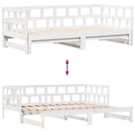 Slaapbank Met Onderschuifbed/Lades Zonder Matras 80X200 Cm Wit
