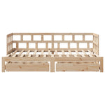 Slaapbank Met Onderschuifbed En Lades Zonder Matras 90X190 Cm