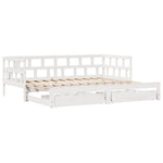 Slaapbank Met Onderschuifbed/Lades Zonder Matras 90X190 Cm Wit