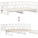 Slaapbank Met Onderschuifbed/Lades Zonder Matras 90X190 Cm Wit