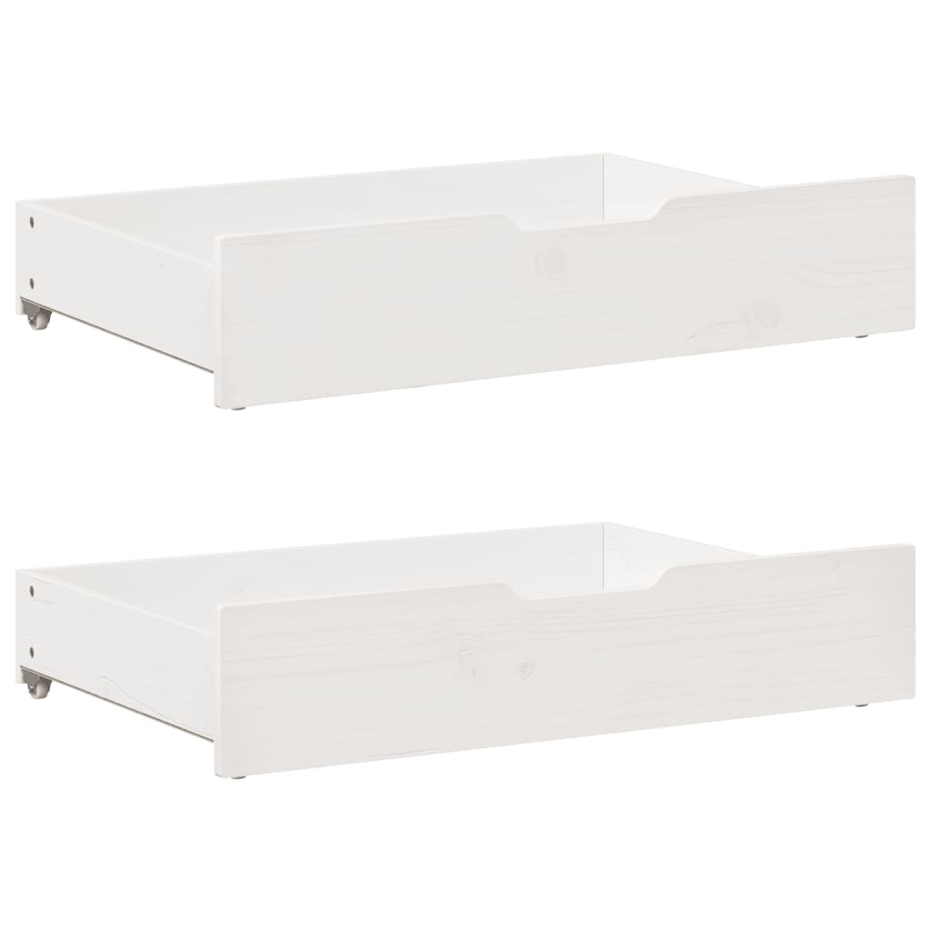 Slaapbank Met Onderschuifbed/Lades Zonder Matras 90X190 Cm Wit