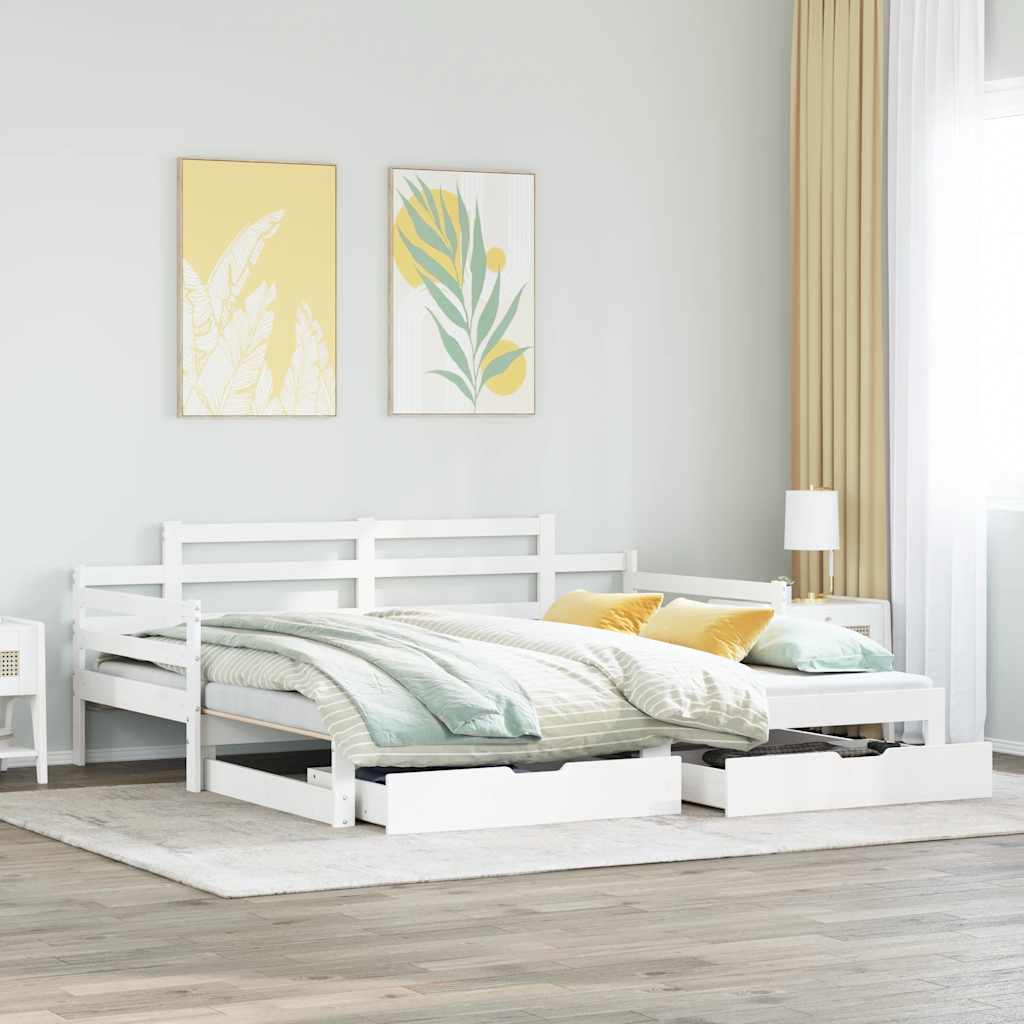 Slaapbank Met Onderschuifbed En Lades Zonder Matras
