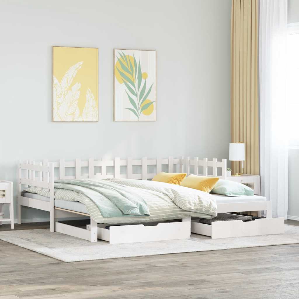 Slaapbank Met Onderschuifbed En Lades Zonder Matras