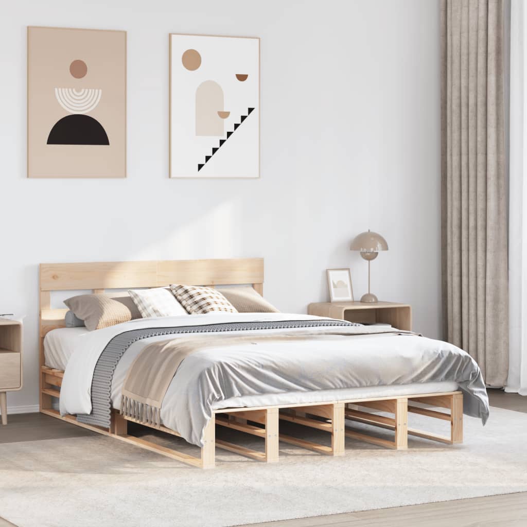 Bedframe Zonder Matras Massief Grenenhout