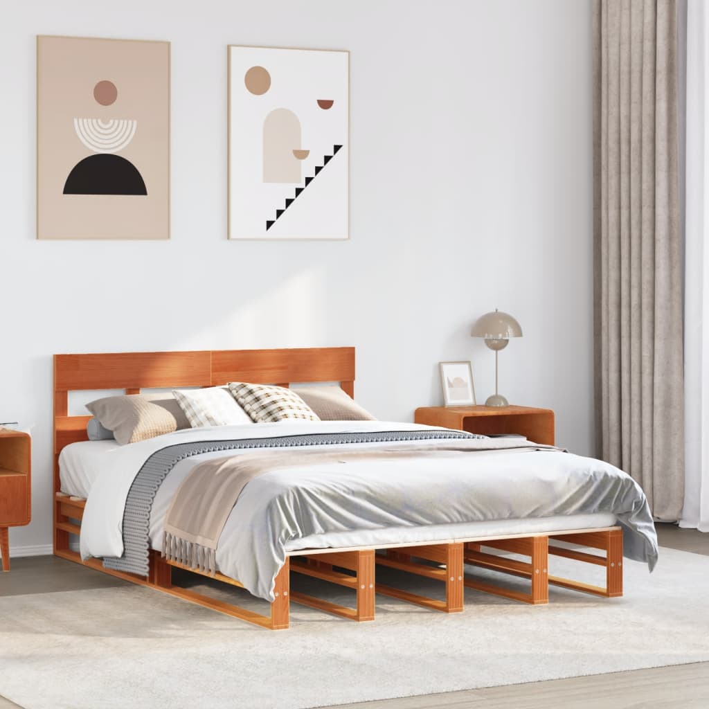 Bedframe Zonder Matras Massief Grenenhout