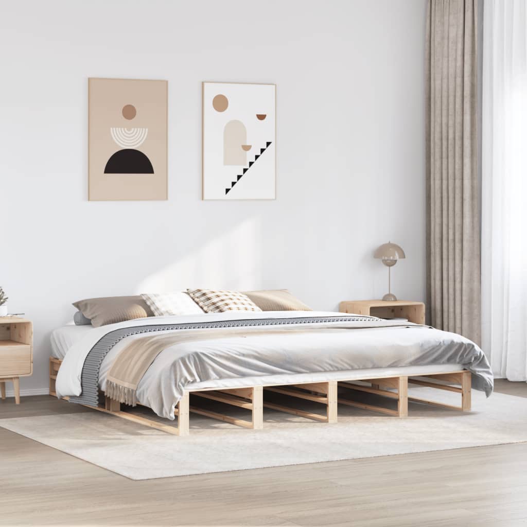 Bedframe Zonder Matras Massief Grenenhout