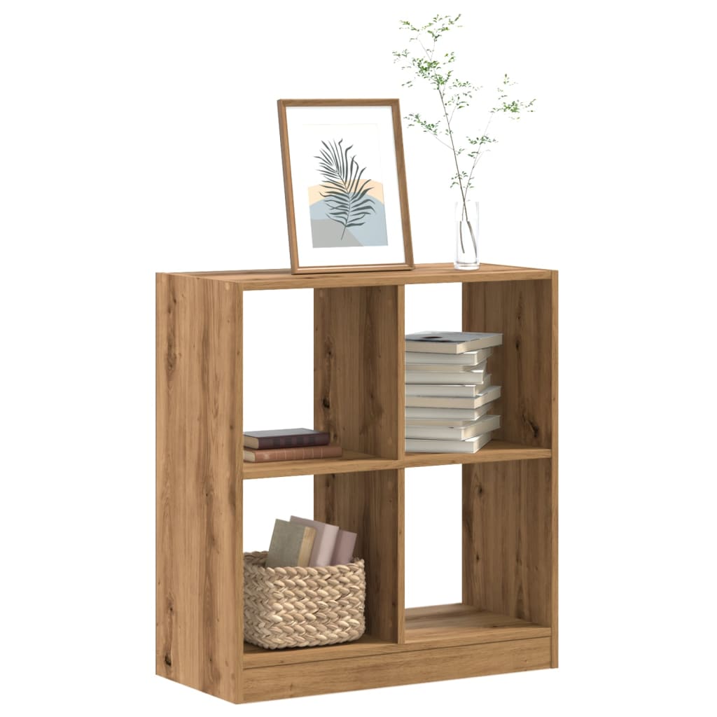 Boekenkast 102X32X Bewerkt Hout Artisanaal Kleurig Eiken