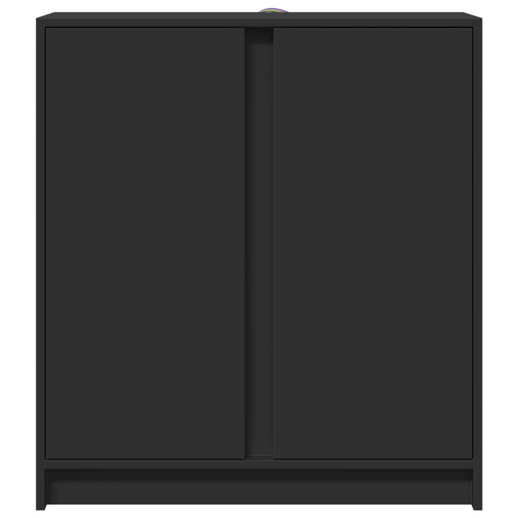 Dressoir Met Led 77X34X85 Cm Bewerkt Hout