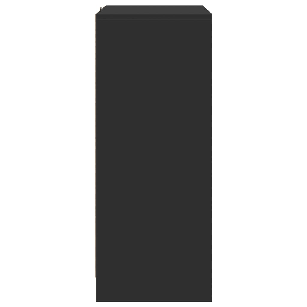Dressoir Met Led 77X34X85 Cm Bewerkt Hout