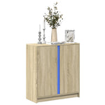 Dressoir Met Led 77X34X85 Cm Bewerkt Hout