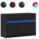 Tv-Meubel Met Led 91X34X61 Cm Bewerkt Hout