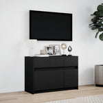 Tv-Meubel Met Led 91X34X61 Cm Bewerkt Hout