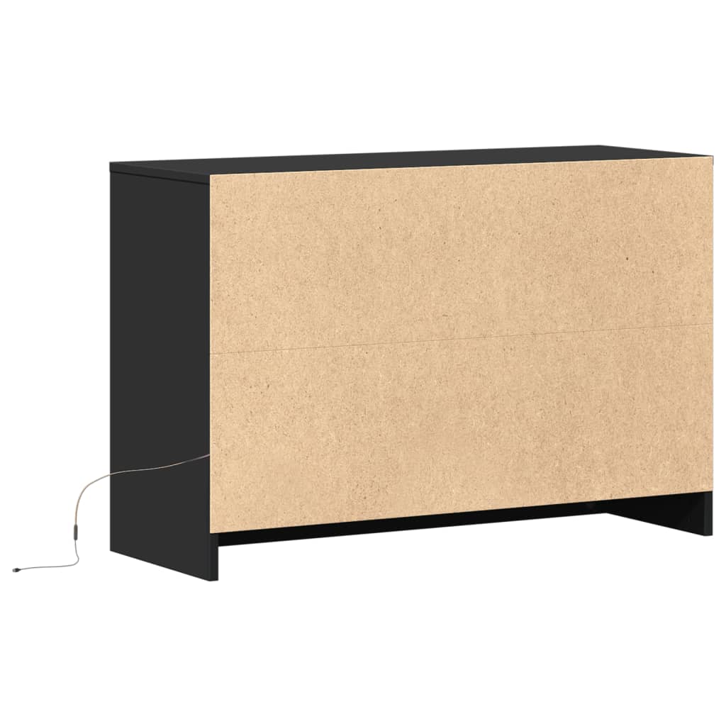 Tv-Meubel Met Led 91X34X61 Cm Bewerkt Hout